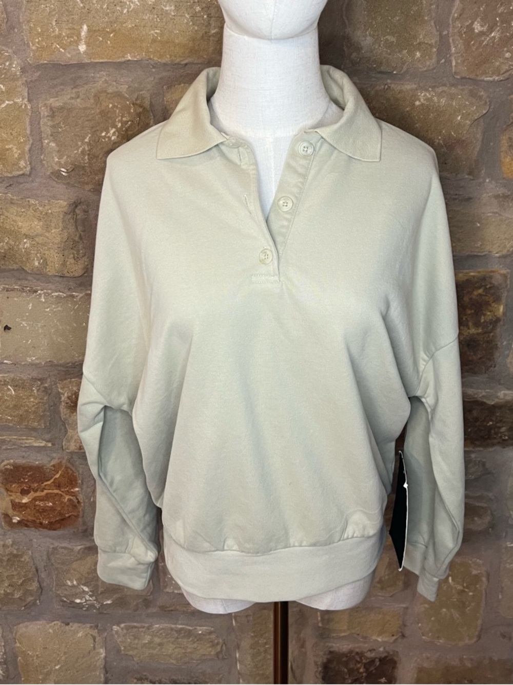 Tuckernuck Pomander Place Sage Bode Polo Sweatshirt NWT Oversized XS - Picture 5 of 12